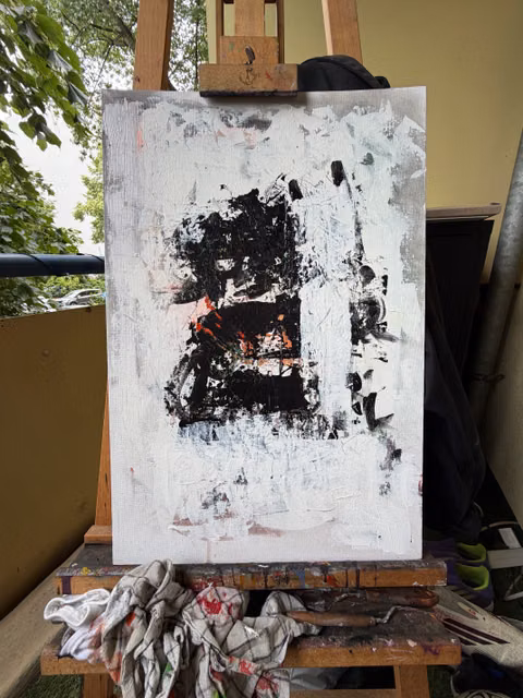 Untitled on the easel